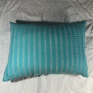 Teal Chevron Embroidered Pillow